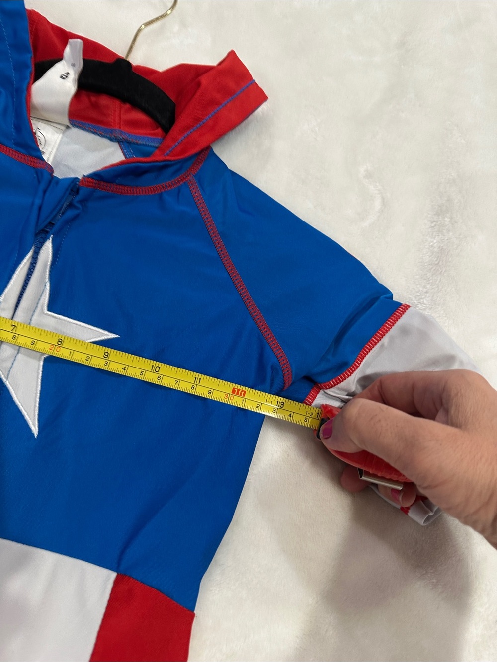 Disney Kids Blue & Red Captain Star Costume Hoodie Romper - Picture 6 of 9